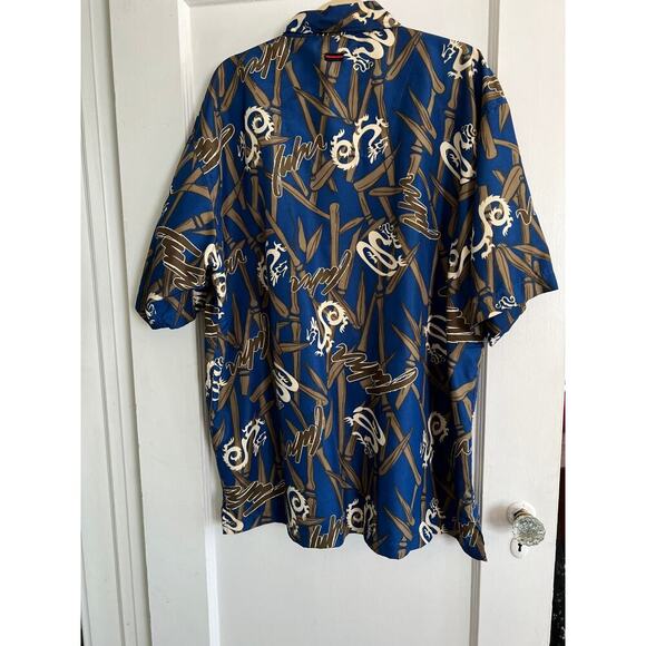 Vintage FUBU Button Up Shirt/90's Streetwear, Dragon Print, Size 2X - Picture 2 of 8